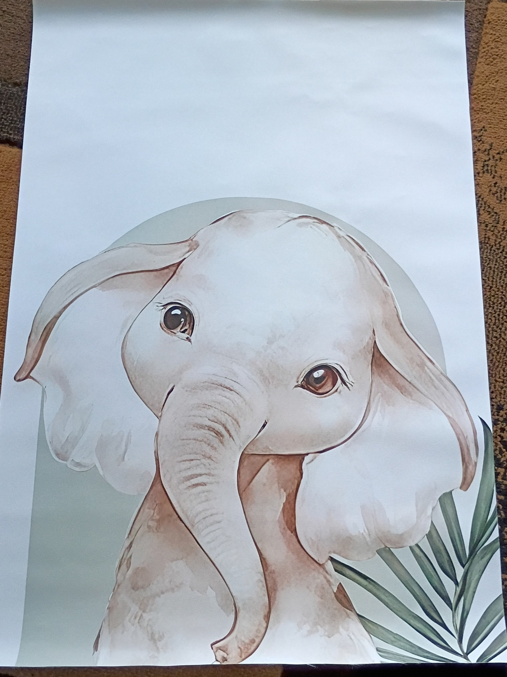 Baby Cheetah And Elephant Vinyl Wall Art Poster - 23.5X16